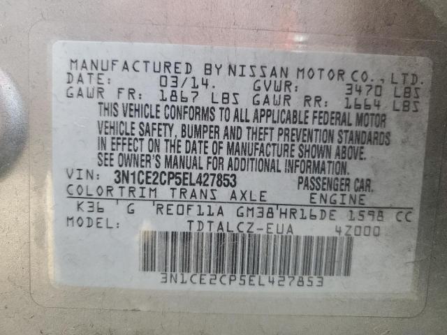 Photo 11 VIN: 3N1CE2CP5EL427853 - NISSAN VERSA 