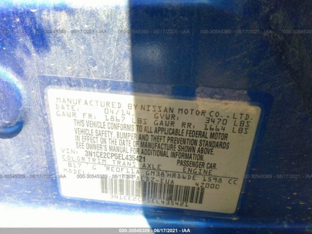 Photo 8 VIN: 3N1CE2CP5EL435421 - NISSAN VERSA NOTE 