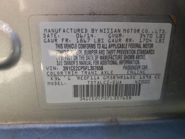 Photo 9 VIN: 3N1CE2CP5FL357658 - NISSAN VERSA NOTE 