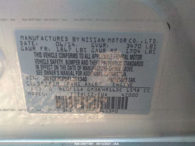 Photo 8 VIN: 3N1CE2CP5FL361340 - NISSAN VERSA NOTE 