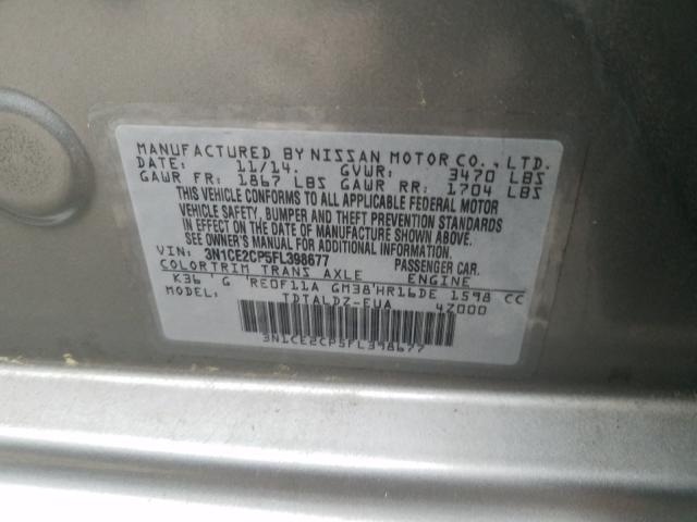 Photo 9 VIN: 3N1CE2CP5FL398677 - NISSAN VERSA NOTE 