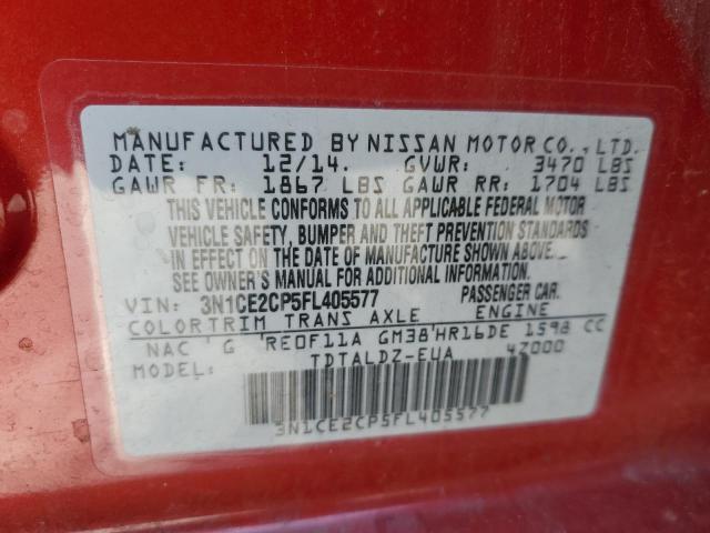 Photo 12 VIN: 3N1CE2CP5FL405577 - NISSAN VERSA NOTE 