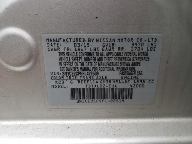 Photo 9 VIN: 3N1CE2CP5FL422539 - NISSAN VERSA NOTE 