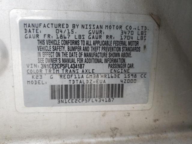 Photo 12 VIN: 3N1CE2CP5FL434187 - NISSAN VERSA NOTE 