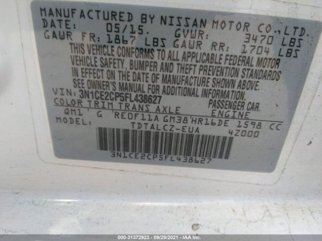 Photo 8 VIN: 3N1CE2CP5FL438627 - NISSAN VERSA NOTE 