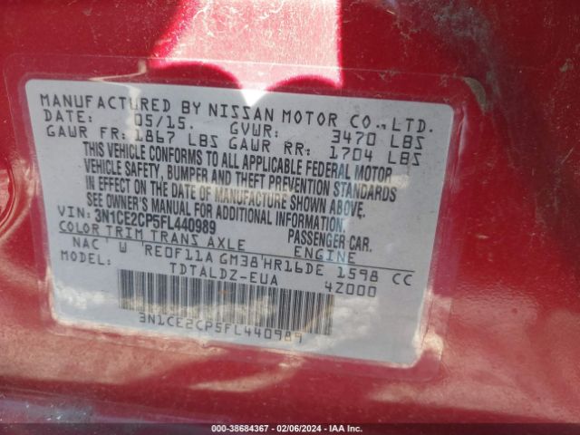 Photo 8 VIN: 3N1CE2CP5FL440989 - NISSAN VERSA NOTE 