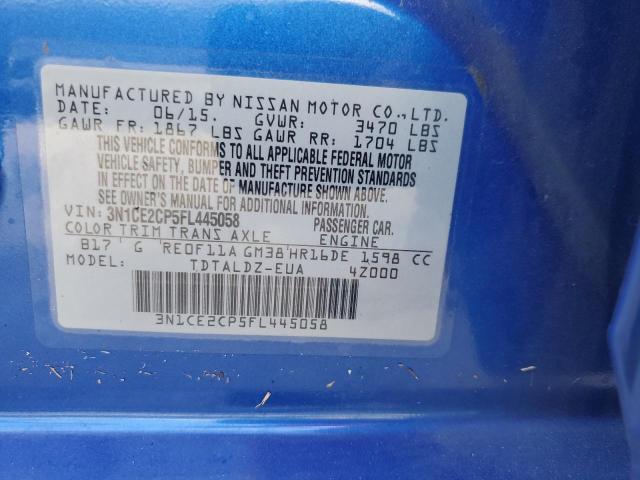 Photo 11 VIN: 3N1CE2CP5FL445058 - NISSAN VERSA NOTE 