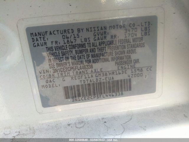 Photo 8 VIN: 3N1CE2CP5FL446338 - NISSAN VERSA NOTE 