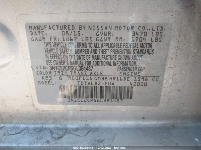 Photo 8 VIN: 3N1CE2CP5GL351487 - NISSAN VERSA NOTE 