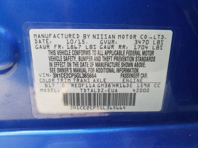 Photo 9 VIN: 3N1CE2CP5GL365664 - NISSAN VERSA NOTE 