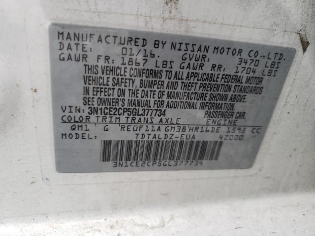 Photo 9 VIN: 3N1CE2CP5GL377734 - NISSAN VERSA NOTE 