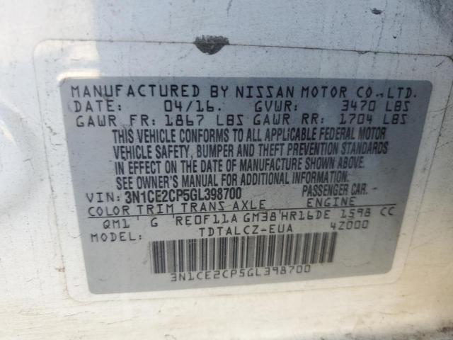 Photo 11 VIN: 3N1CE2CP5GL398700 - NISSAN VERSA 