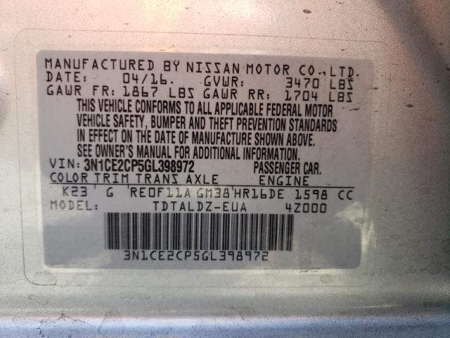 Photo 9 VIN: 3N1CE2CP5GL398972 - NISSAN VERSA NOTE 