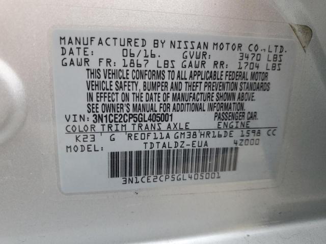 Photo 11 VIN: 3N1CE2CP5GL405001 - NISSAN VERSA 