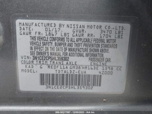 Photo 8 VIN: 3N1CE2CP5HL359302 - NISSAN VERSA NOTE 