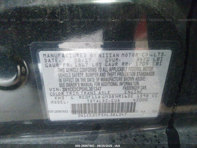 Photo 8 VIN: 3N1CE2CP5HL381347 - NISSAN VERSA NOTE 