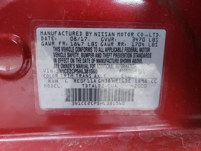 Photo 11 VIN: 3N1CE2CP5HL381560 - NISSAN VERSA 