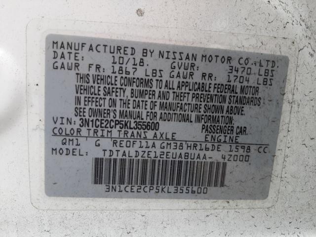 Photo 9 VIN: 3N1CE2CP5KL355600 - NISSAN VERSA NOTE 