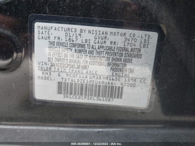 Photo 8 VIN: 3N1CE2CP5KL361087 - NISSAN VERSA NOTE 