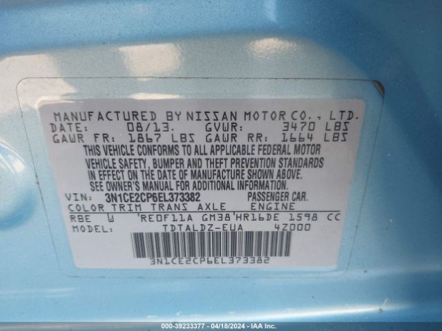 Photo 8 VIN: 3N1CE2CP6EL373382 - NISSAN VERSA NOTE 