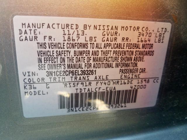 Photo 9 VIN: 3N1CE2CP6EL393261 - NISSAN VERSA NOTE 