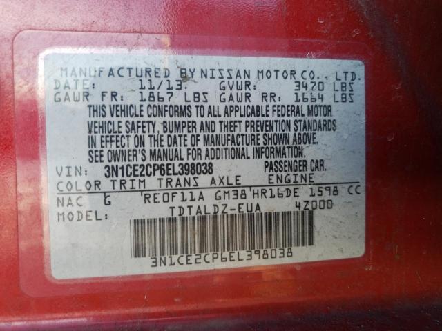 Photo 9 VIN: 3N1CE2CP6EL398038 - NISSAN VERSA 