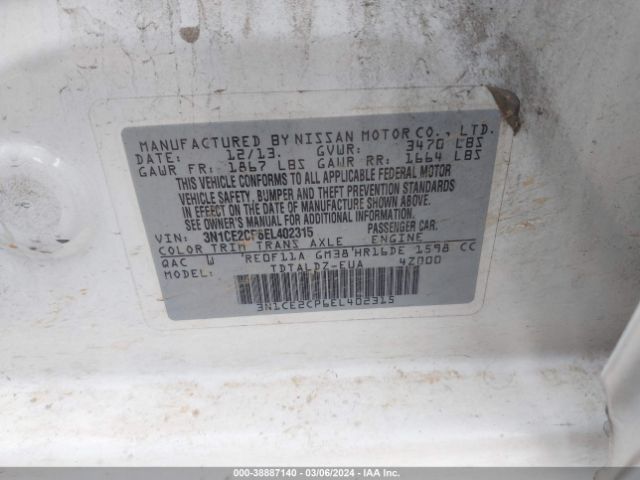 Photo 8 VIN: 3N1CE2CP6EL402315 - NISSAN VERSA NOTE 