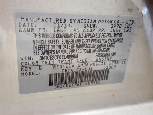 Photo 9 VIN: 3N1CE2CP6EL409958 - NISSAN VERSA NOTE 