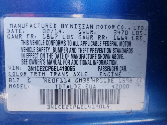 Photo 9 VIN: 3N1CE2CP6EL419065 - NISSAN VERSA NOTE 