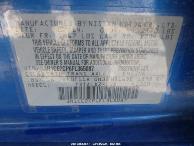 Photo 8 VIN: 3N1CE2CP6FL365087 - NISSAN VERSA NOTE 