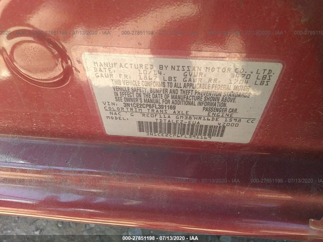 Photo 8 VIN: 3N1CE2CP6FL391169 - NISSAN VERSA NOTE 