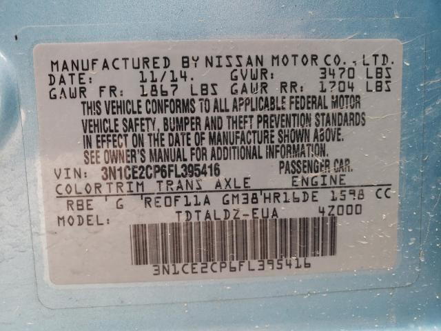 Photo 9 VIN: 3N1CE2CP6FL395416 - NISSAN VERSA NOTE 