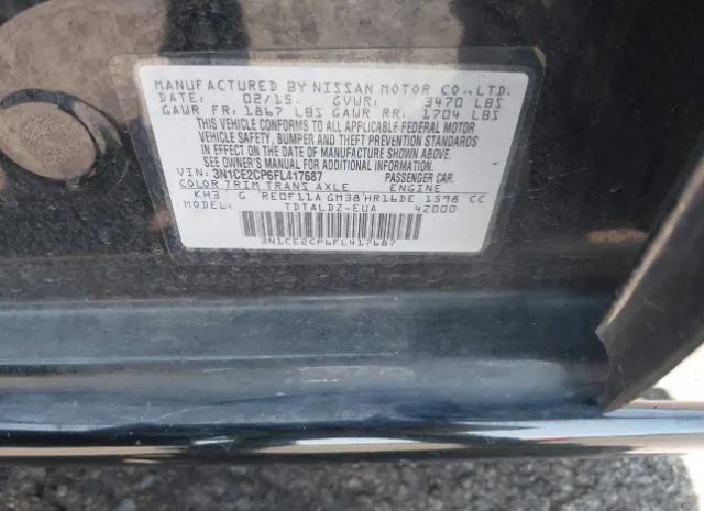 Photo 8 VIN: 3N1CE2CP6FL417687 - NISSAN VERSA NOTE 