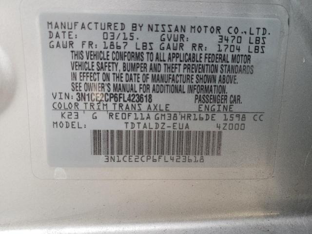 Photo 11 VIN: 3N1CE2CP6FL423618 - NISSAN VERSA NOTE 