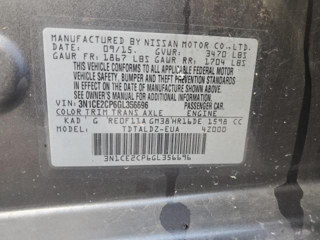 Photo 11 VIN: 3N1CE2CP6GL356696 - NISSAN VERSA 