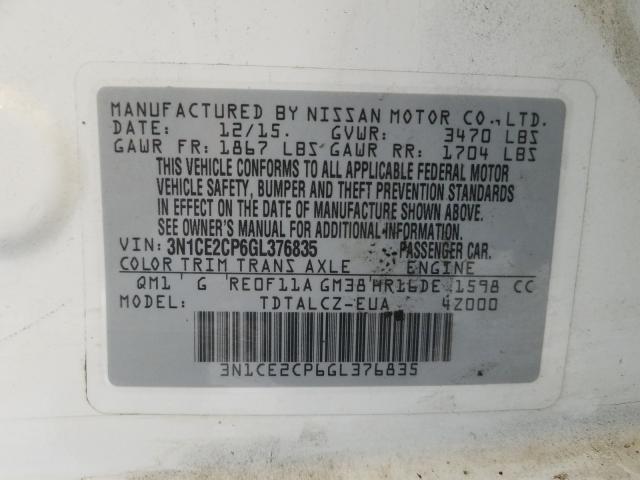 Photo 9 VIN: 3N1CE2CP6GL376835 - NISSAN VERSA-NOTE 