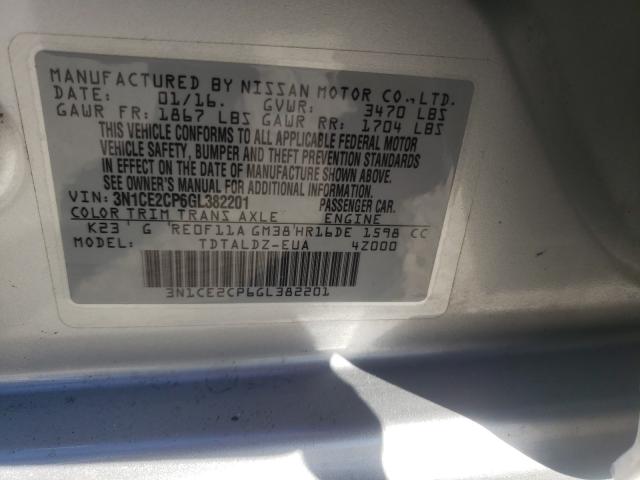 Photo 9 VIN: 3N1CE2CP6GL382201 - NISSAN VERSA NOTE 