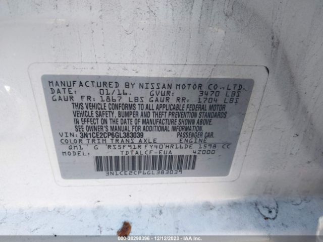 Photo 8 VIN: 3N1CE2CP6GL383039 - NISSAN VERSA NOTE 