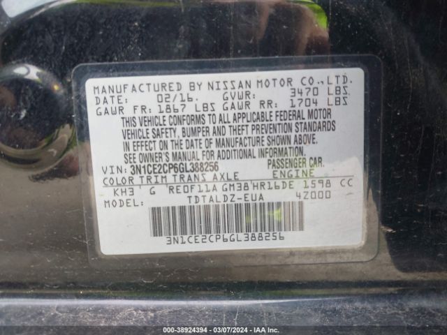 Photo 8 VIN: 3N1CE2CP6GL388256 - NISSAN VERSA NOTE 