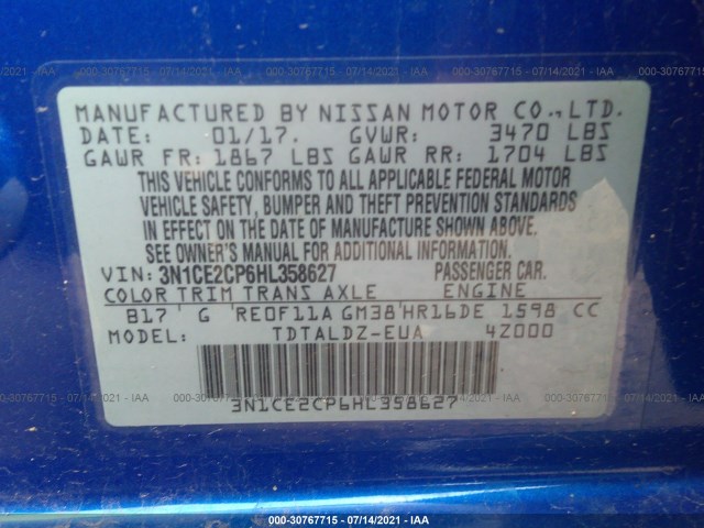 Photo 8 VIN: 3N1CE2CP6HL358627 - NISSAN VERSA NOTE 