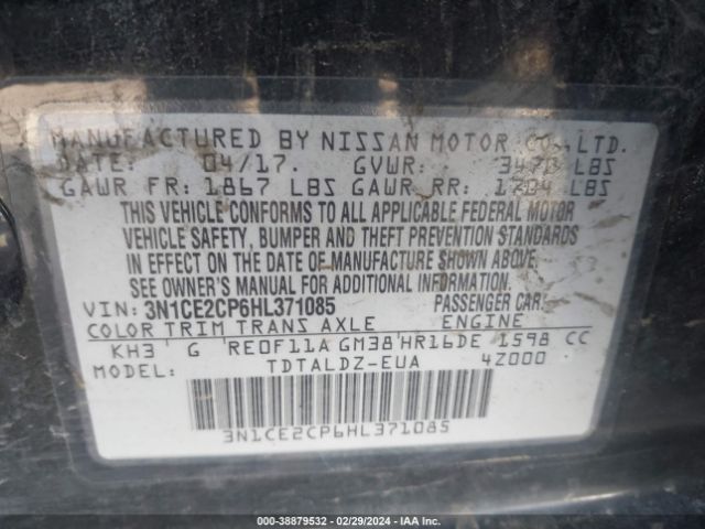 Photo 8 VIN: 3N1CE2CP6HL371085 - NISSAN VERSA NOTE 