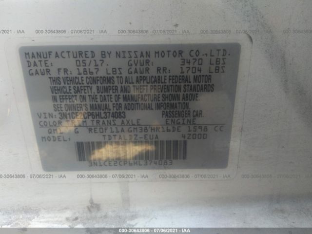 Photo 8 VIN: 3N1CE2CP6HL374083 - NISSAN VERSA NOTE 