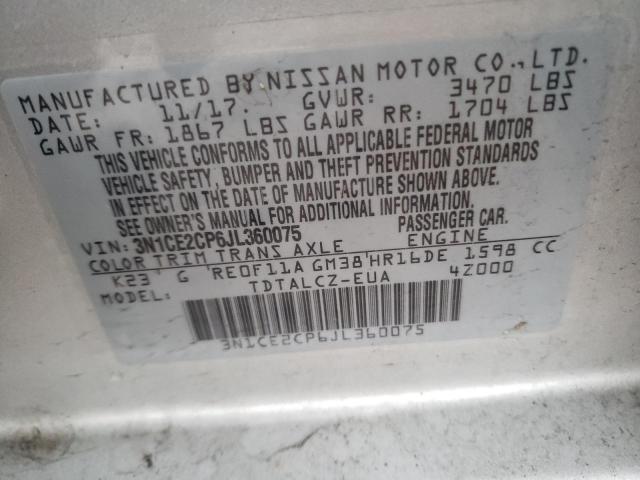 Photo 9 VIN: 3N1CE2CP6JL360075 - NISSAN VERSA NOTE 