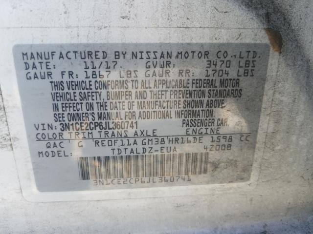 Photo 9 VIN: 3N1CE2CP6JL360741 - NISSAN VERSA NOTE 