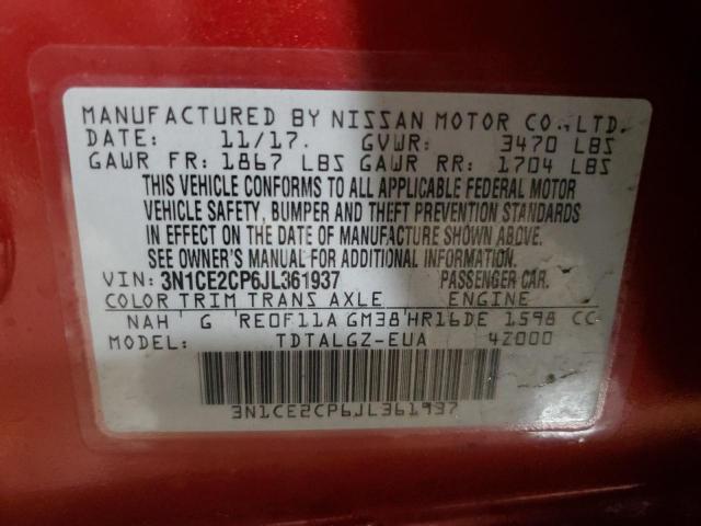 Photo 11 VIN: 3N1CE2CP6JL361937 - NISSAN VERSA NOTE 