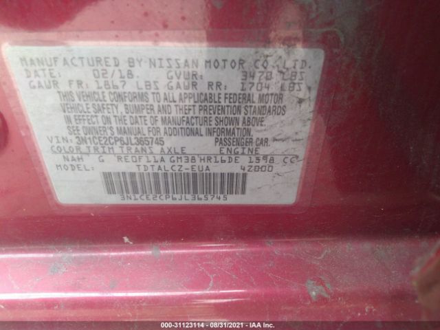 Photo 8 VIN: 3N1CE2CP6JL365745 - NISSAN VERSA NOTE 