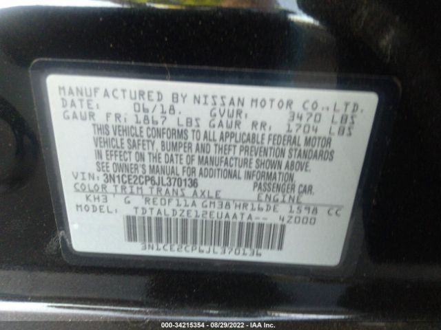 Photo 8 VIN: 3N1CE2CP6JL370136 - NISSAN VERSA NOTE 