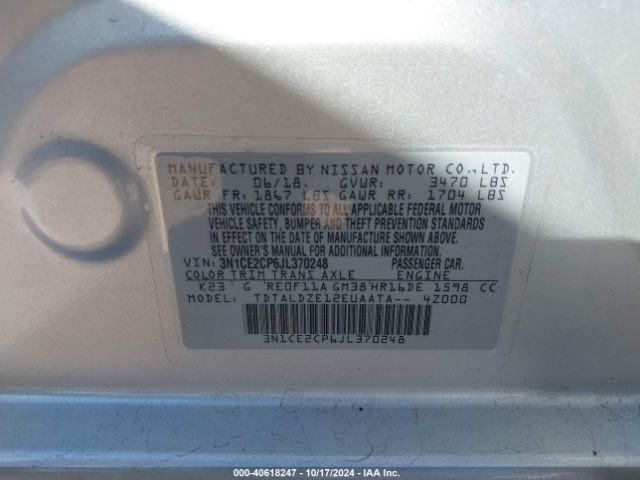 Photo 8 VIN: 3N1CE2CP6JL370248 - NISSAN VERSA NOTE 