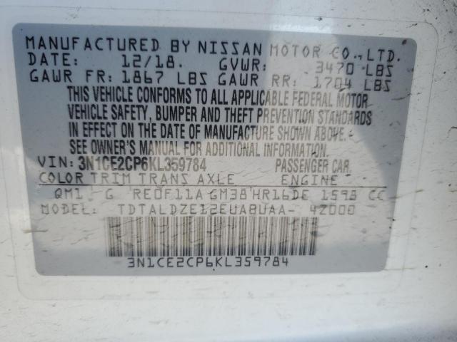 Photo 12 VIN: 3N1CE2CP6KL359784 - NISSAN VERSA 