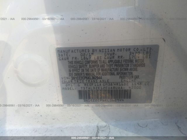 Photo 8 VIN: 3N1CE2CP6KL362944 - NISSAN VERSA NOTE 